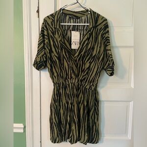 Zara Green and Black Romper